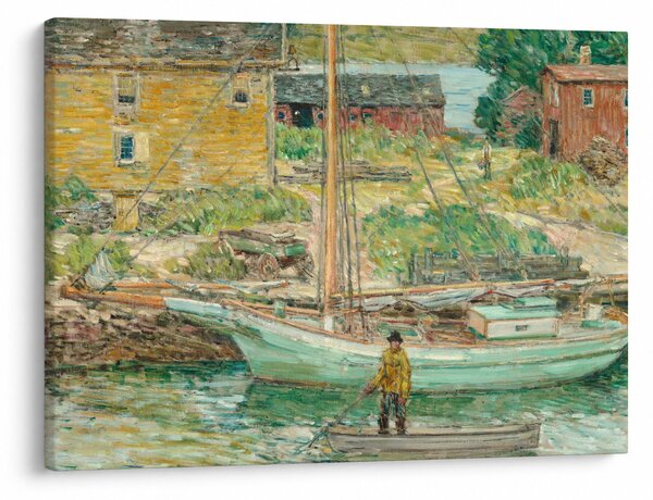 Slika - Childe Hassam, Oyster Sloop, Cos Cob, reprodukcije (70x50 cm)