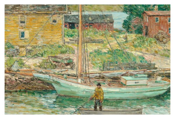 Slika - Childe Hassam, Oyster Sloop, Cos Cob, reprodukcije (90x60 cm)