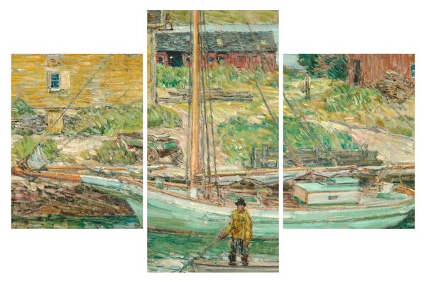 Slika - Childe Hassam, Oyster Sloop, Cos Cob, reprodukcije (90x60 cm)