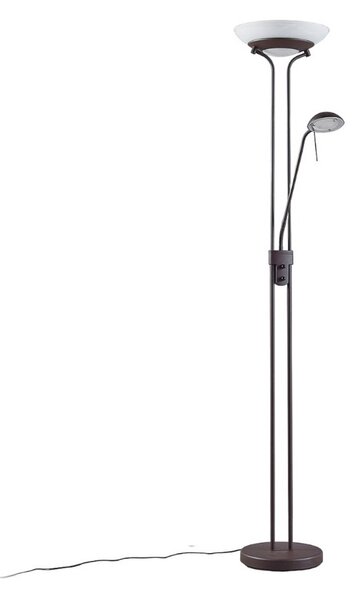 Podne Lampa Lindby, Yveta, prigušiv, Smeđa / hrđa, Dnevna soba, Metal, Seoska kuća / rustikalni