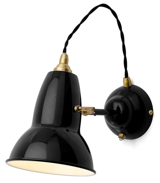 Zidne Svjetiljka Anglepoise, Original 1227 Brass, prigušiv, Crno, Dnevna soba, Metal, Industrijski dizajn
