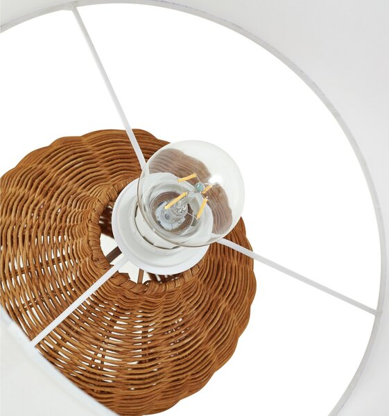 Stolne Lampa Lindby, Lirenda, Drvo, Dnevna soba, Tkanina / tekstil, Boho