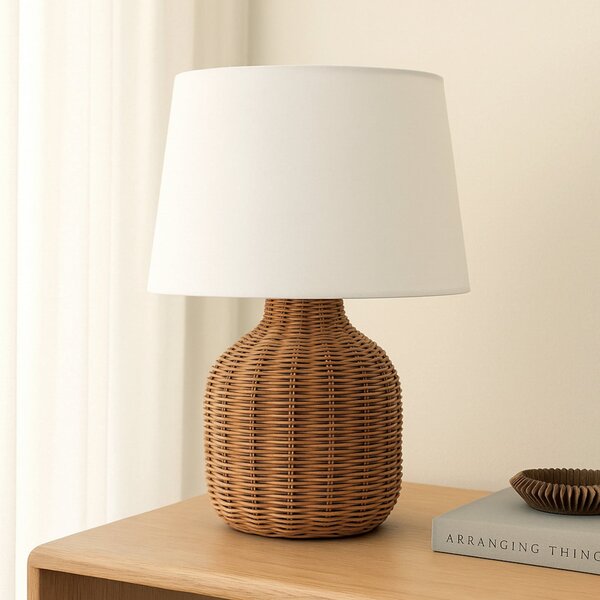 Stolne Lampa Lindby, Lirenda, Drvo, Dnevna soba, Tkanina / tekstil, Boho