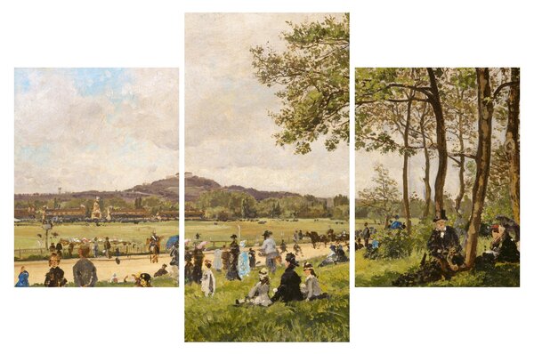 Slika - French 19th Century, Race Course at Longchamps, reprodukcije (90x60 cm)