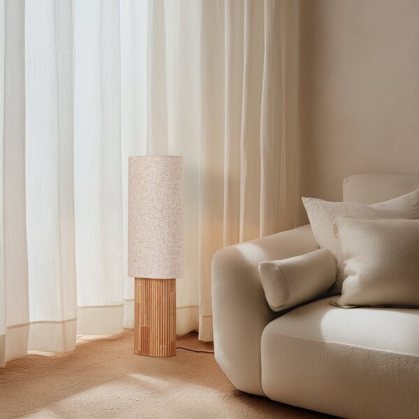 Podne Lampa Lindby, Kimiko, Drvo, Dnevna soba, Tkanina / tekstil, Skandinavski