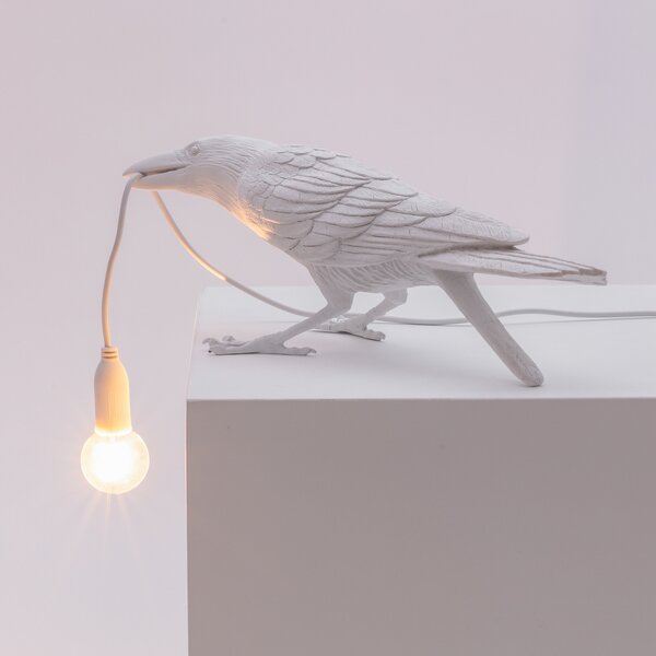 Stolne Lampa SELETTI, Bird Lamp, Bijela, Dnevna soba, Plastika, Dizajn