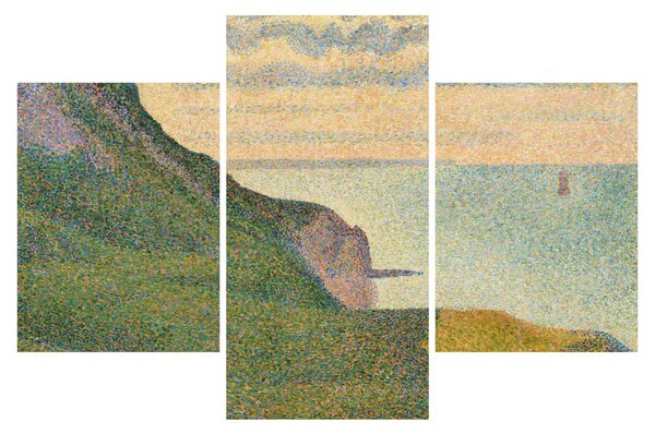 Slika - Georges Seurat, Seascape at Port-en-Bessin, Normandy, reprodukcije (90x60 cm)