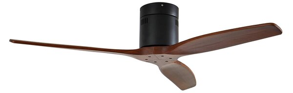 Stropni ventilator Vindur, crni, drveni, DC, tih - Lucande Lucande, Vindur, Drvo, Dnevna soba, Metal, Moderan