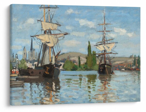 Slika - Claude Monet, Ships Riding on the Seine at Rouen, reprodukcije (70x50 cm)