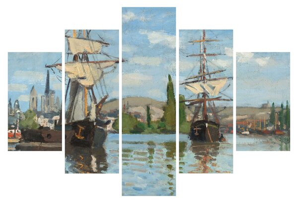 Slika - Claude Monet, Ships Riding on the Seine at Rouen, reprodukcije (150x105 cm)