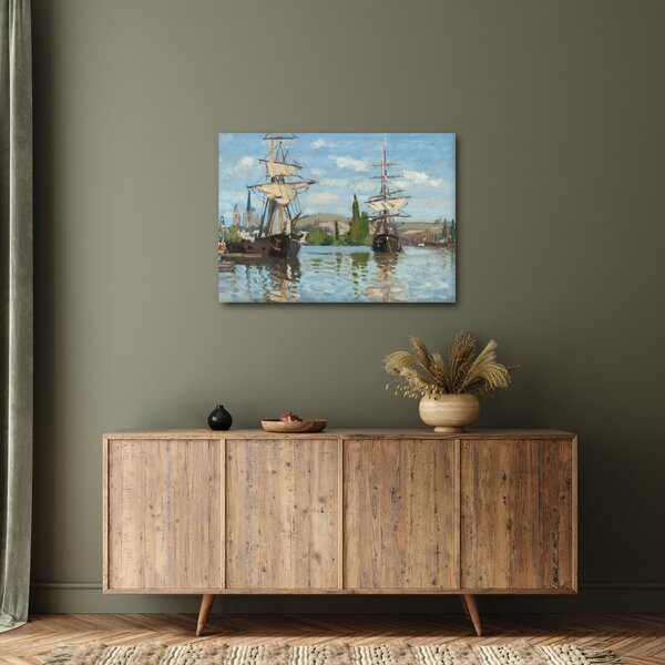 Slika - Claude Monet, Ships Riding on the Seine at Rouen, reprodukcije (70x50 cm)