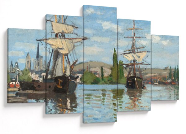 Slika - Claude Monet, Ships Riding on the Seine at Rouen, reprodukcije (150x105 cm)