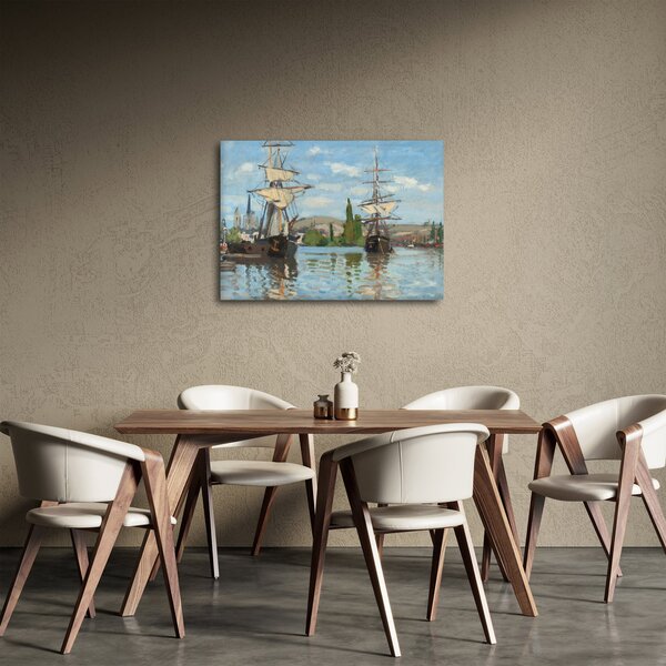 Slika - Claude Monet, Ships Riding on the Seine at Rouen, reprodukcije (70x50 cm)