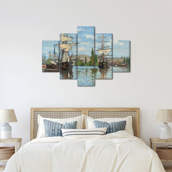 Slika - Claude Monet, Ships Riding on the Seine at Rouen, reprodukcije (150x105 cm)