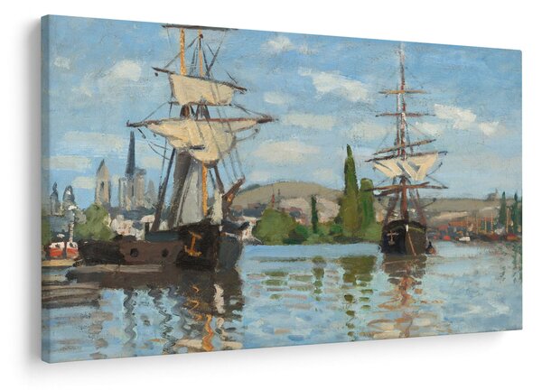 Slika - Claude Monet, Ships Riding on the Seine at Rouen, reprodukcije (90x60 cm)
