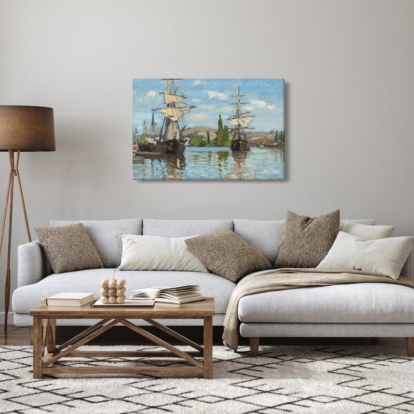 Slika - Claude Monet, Ships Riding on the Seine at Rouen, reprodukcije (90x60 cm)