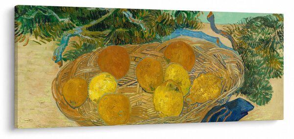 Slika - Vincent van Gogh, Still Life of Oranges and Lemons with Blue Gloves, reprodukcije (120x50 cm)