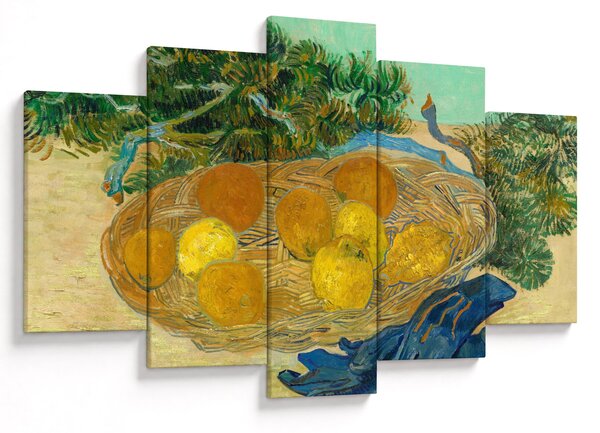 Slika - Vincent van Gogh, Still Life of Oranges and Lemons with Blue Gloves, reprodukcije (150x105 cm)