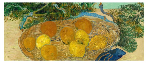 Slika - Vincent van Gogh, Still Life of Oranges and Lemons with Blue Gloves, reprodukcije (120x50 cm)