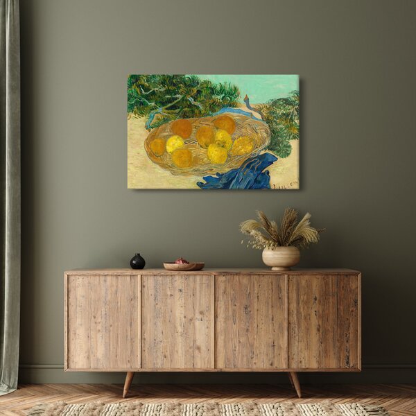 Slika - Vincent van Gogh, Still Life of Oranges and Lemons with Blue Gloves, reprodukcije (90x60 cm)