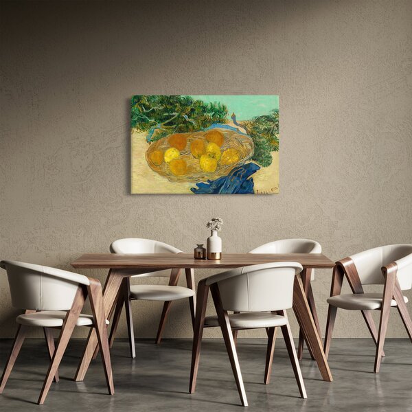 Slika - Vincent van Gogh, Still Life of Oranges and Lemons with Blue Gloves, reprodukcije (90x60 cm)
