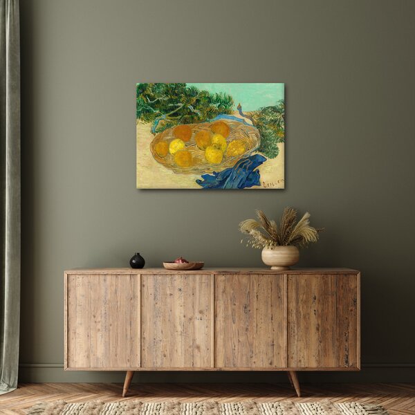 Slika - Vincent van Gogh, Still Life of Oranges and Lemons with Blue Gloves, reprodukcije (70x50 cm)