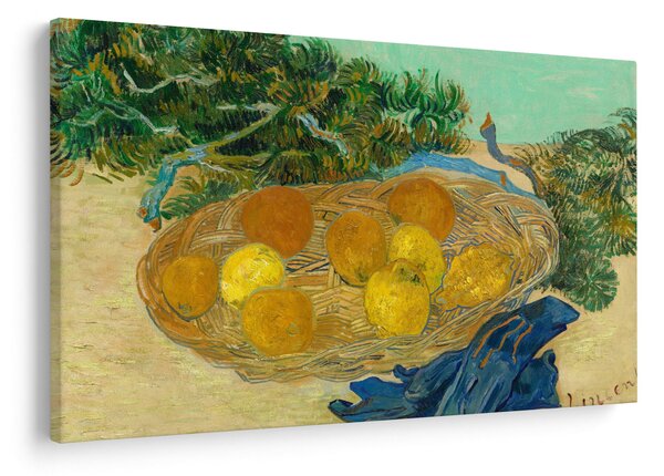 Slika - Vincent van Gogh, Still Life of Oranges and Lemons with Blue Gloves, reprodukcije (90x60 cm)