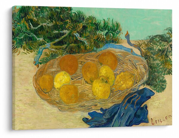 Slika - Vincent van Gogh, Still Life of Oranges and Lemons with Blue Gloves, reprodukcije (70x50 cm)