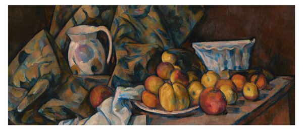 Slika - Paul Cézanne, Still Life with Apples and Peaches, reprodukcije (120x50 cm)