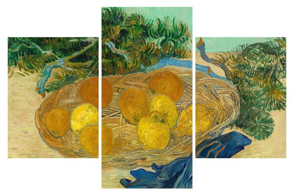 Slika - Vincent van Gogh, Still Life of Oranges and Lemons with Blue Gloves, reprodukcije (90x60 cm)