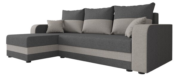 Razvlačna kutna garnitura L VALERIO 238x140 cm, tamno siva/svijetlo siva + 2 jastuka GRATIS, univerzalna