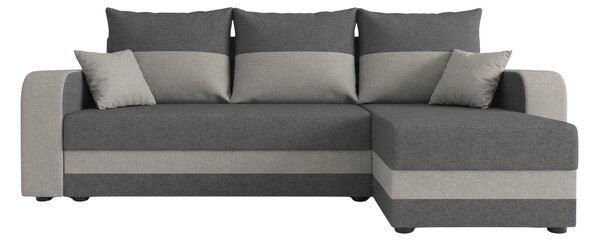 Razvlačna kutna garnitura L VALERIO 238x140 cm, tamno siva/svijetlo siva + 2 jastuka GRATIS, univerzalna