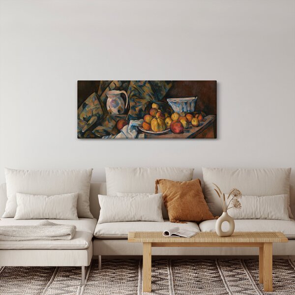 Slika - Paul Cézanne, Still Life with Apples and Peaches, reprodukcije (120x50 cm)