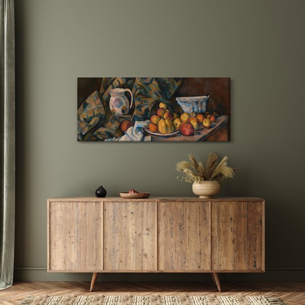 Slika - Paul Cézanne, Still Life with Apples and Peaches, reprodukcije (120x50 cm)