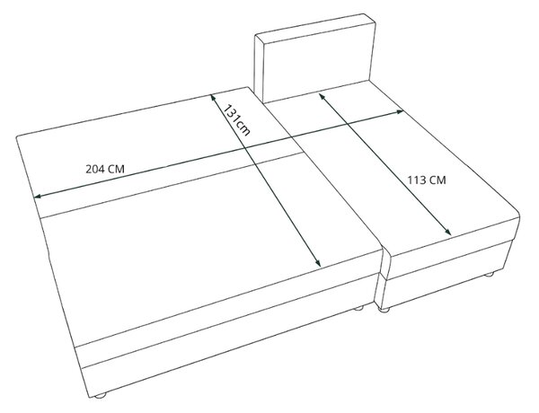 Razvlačna kutna garnitura L VALERIO SLIM 200x140 cm, tamno siva/antracit + 2 jastuka GRATIS, univerzalna