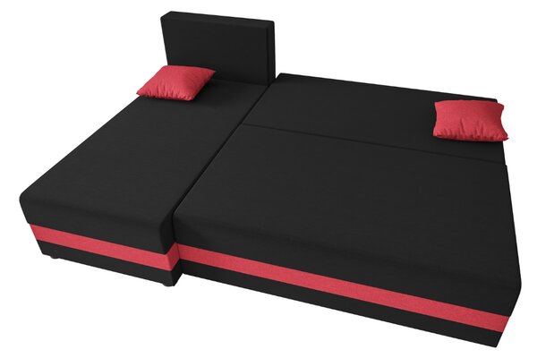 Razvlačna kutna garnitura L VALERIO SLIM 200x140 cm, tamno siva/antracit + 2 jastuka GRATIS, univerzalna