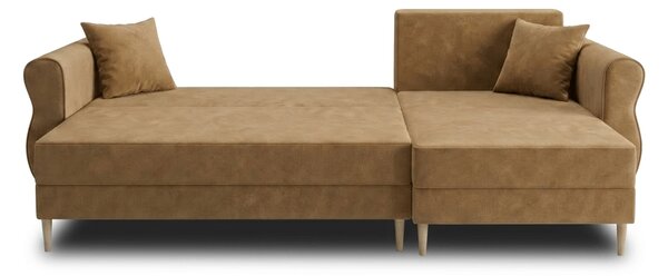 Razvlačna kutna garnitura L SILVIANO 230x140 cm, bež, univerzalna