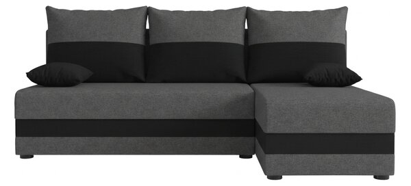 Razvlačna kutna garnitura L VALERIO SLIM 200x140 cm, tamno siva/antracit + 2 jastuka GRATIS, univerzalna