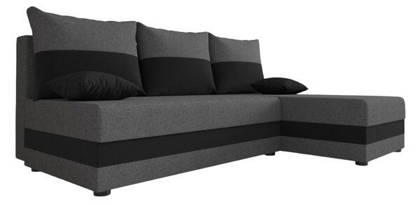Razvlačna kutna garnitura L VALERIO SLIM 200x140 cm, tamno siva/antracit + 2 jastuka GRATIS, univerzalna
