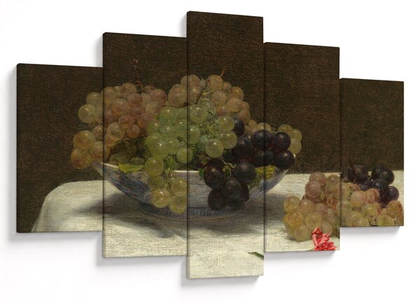 Slika - Henri Fantin-Latour, Still Life with Grapes and a Carnation, reprodukcije (150x105 cm)