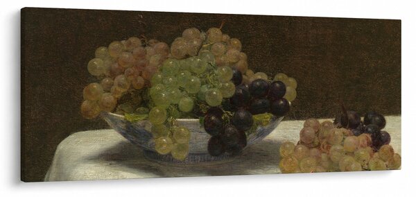 Slika - Henri Fantin-Latour, Still Life with Grapes and a Carnation, reprodukcije (120x50 cm)