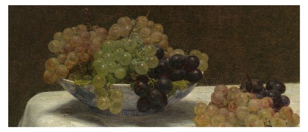 Slika - Henri Fantin-Latour, Still Life with Grapes and a Carnation, reprodukcije (120x50 cm)