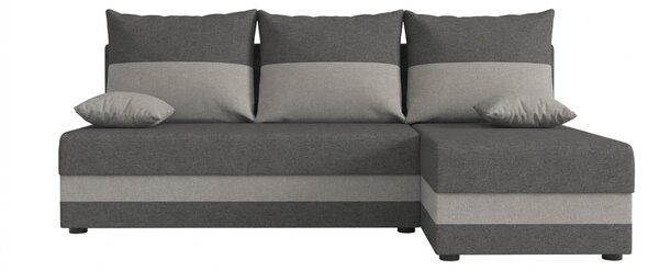 Razvlačna kutna garnitura L VALERIO SLIM 200x140 cm, tamno siva/svijetlo siva + 2 jastuka GRATIS, univerzalna