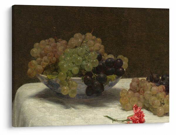 Slika - Henri Fantin-Latour, Still Life with Grapes and a Carnation, reprodukcije (70x50 cm)