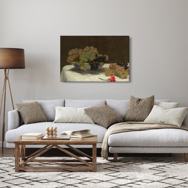 Slika - Henri Fantin-Latour, Still Life with Grapes and a Carnation, reprodukcije (90x60 cm)