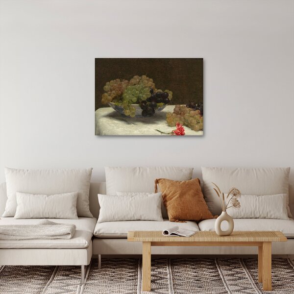 Slika - Henri Fantin-Latour, Still Life with Grapes and a Carnation, reprodukcije (70x50 cm)