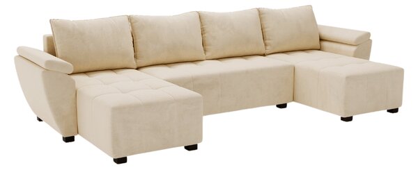 Razvlačna U kutna garnitura LIVARO 305x140 cm, krem