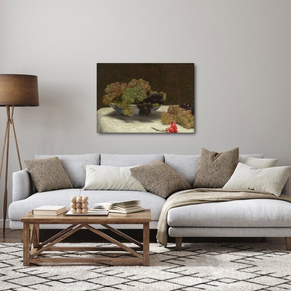 Slika - Henri Fantin-Latour, Still Life with Grapes and a Carnation, reprodukcije (70x50 cm)