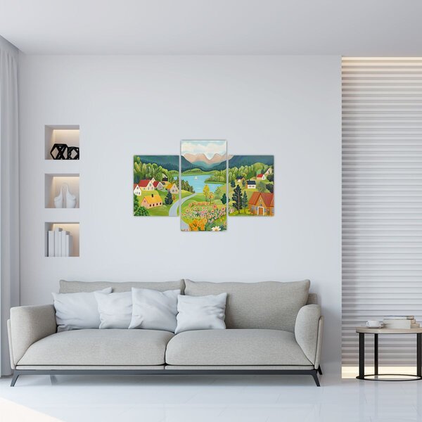 Slika - Selo u planinama (90x60 cm)