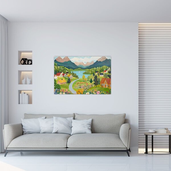 Slika - Selo u planinama (90x60 cm)